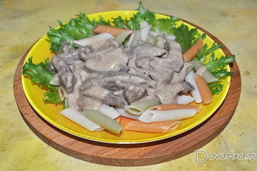 Рецепт печени в сливочном соусе бешамель