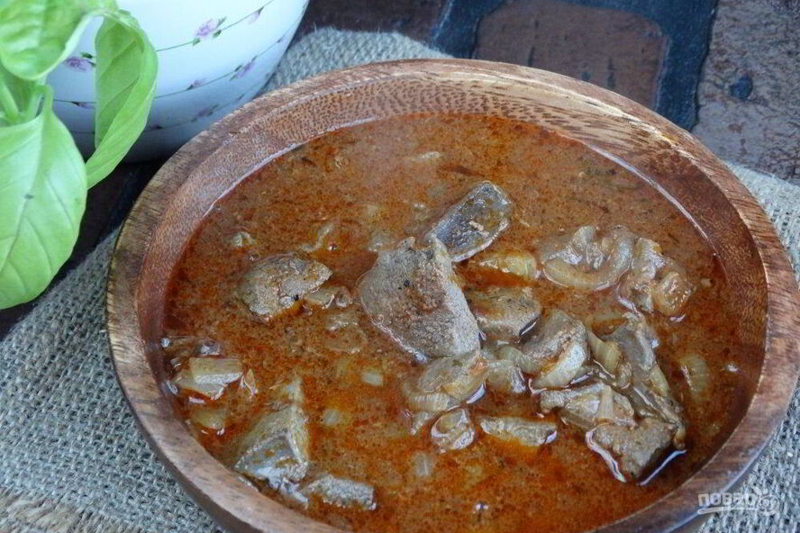 Рецепт печени в соусе