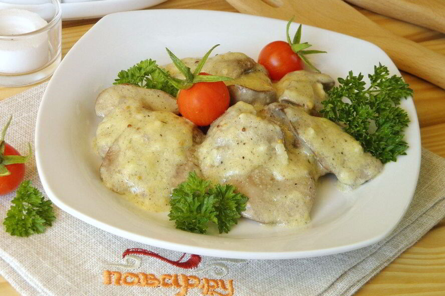 Рецепт печенки под соусом