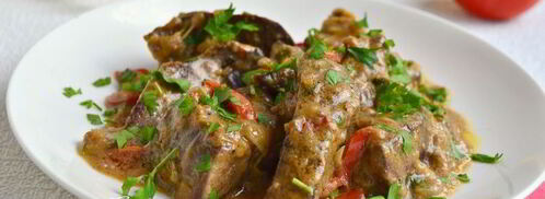 свиная печень, тушеная в сметанном соусе. Шаг 6