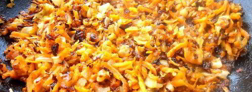 ленивые пельмени на овощной подушке. Шаг 11