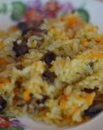 Овощной плов с шампиньонами