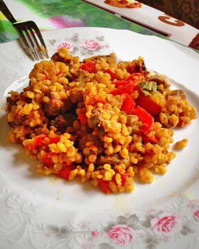 Плов из булгура с индейкой