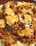 Плов с бараниной и айвой