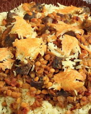 Плов с бараниной и айвой