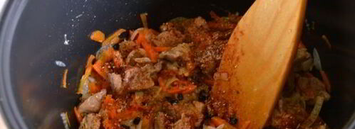 плов с индейкой в мультиварке. Шаг 4