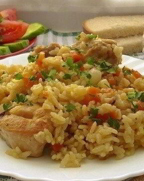 Плов с курицей и овощами