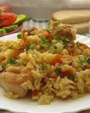 Плов с курицей и овощами