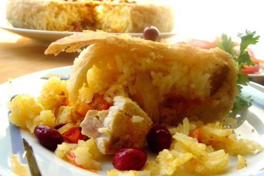 Рецепт плова в слоеном тесте