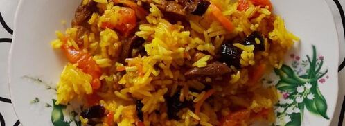 сладкий плов в мультиварке с сухофруктами, изюмом. Шаг 9