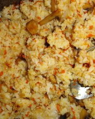 Вегетарианский постный плов с грибами