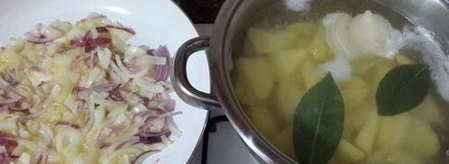 постные картофельные клецки с луком, грибами и сельдереем. Шаг 2