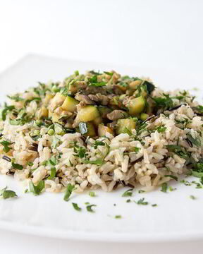 Грибное рагу с диким рисом