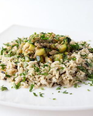 Грибное рагу с диким рисом