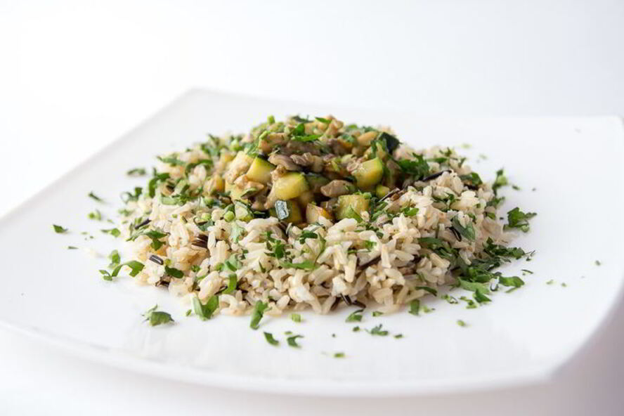 Рецепт грибного рагу с диким рисом