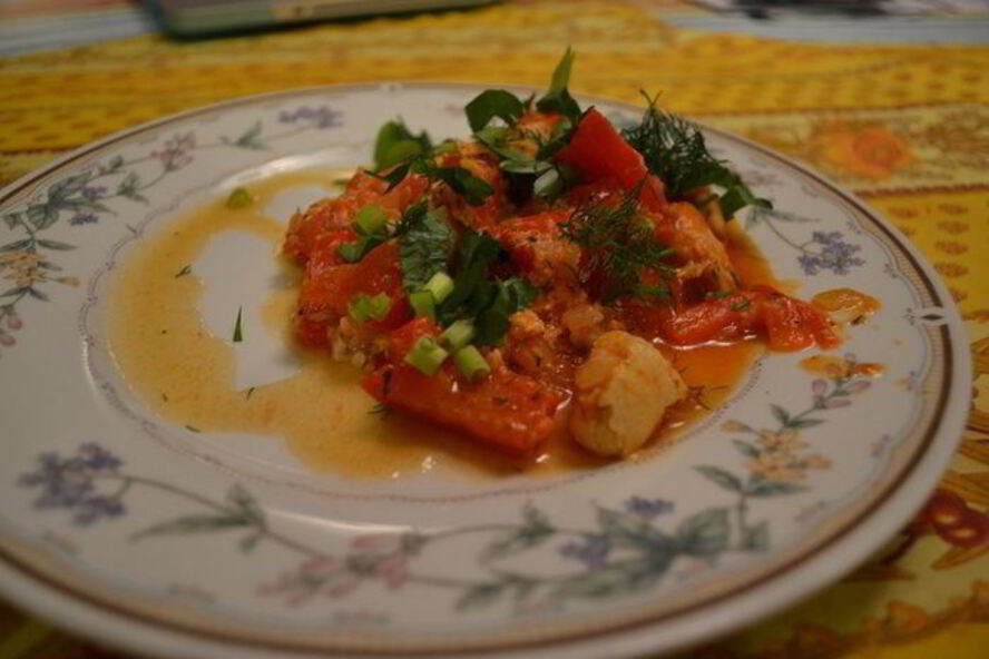 Рецепт овощного рагу с куриным филе