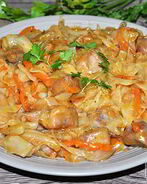 Рагу из свинины с тушеной капустой