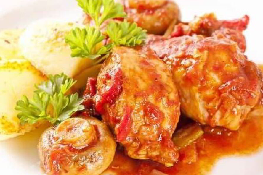 Рецепт рагу из цыпленка с белым вином