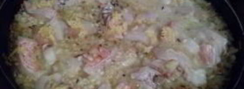 насыщенное ризотто с морским окунем и сливками. Шаг 4