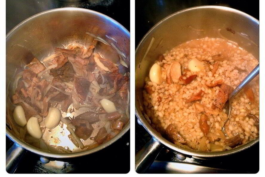 Рецепт ризотто из перловой крупы с белыми грибами