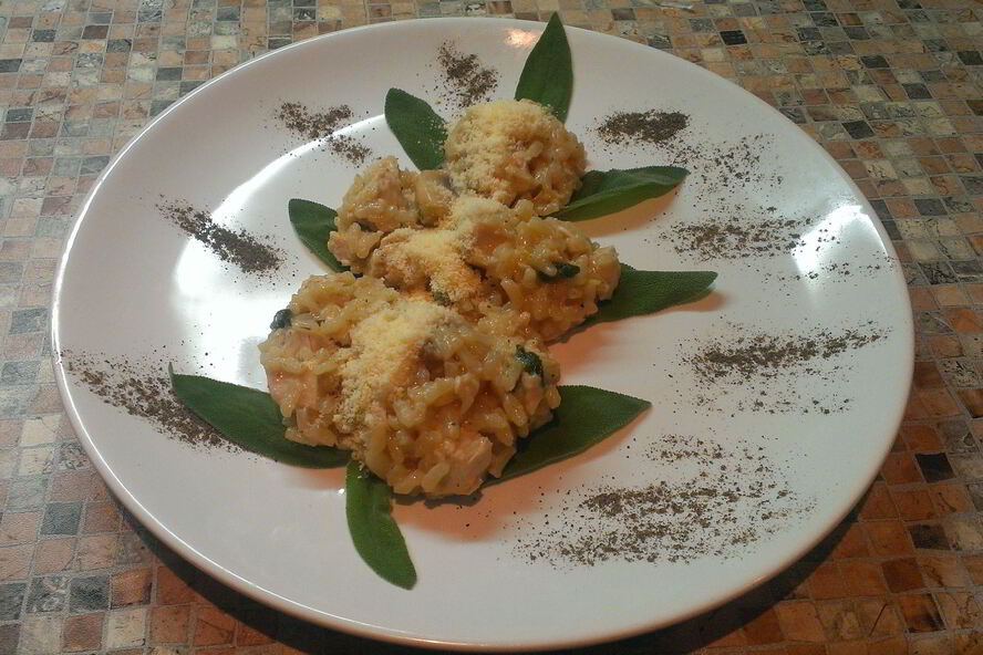 Рецепт ризотто с индейкой, грибами и шалфеем