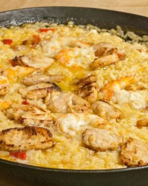 Ризотто с индейкой и креветками