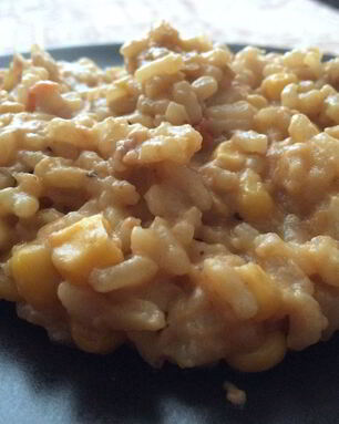 Ризотто с красным вином и кукурузой