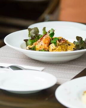 Ризотто с креветками и гребешками