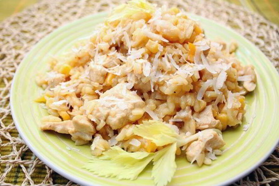 Рецепт ризотто с курицей и соевым соусом