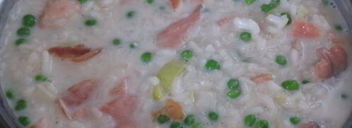 ризотто с лососем и зеленым горошком. Шаг 5