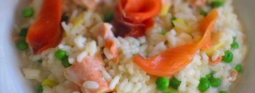 ризотто с лососем и зеленым горошком. Шаг 6