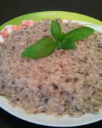 Ризотто с шампиньонами и сыром дор-блю