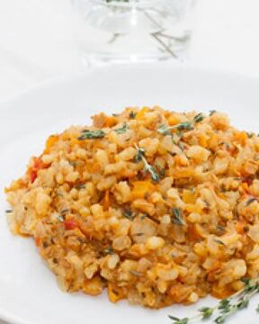 Ризотто с тунцом и овощами