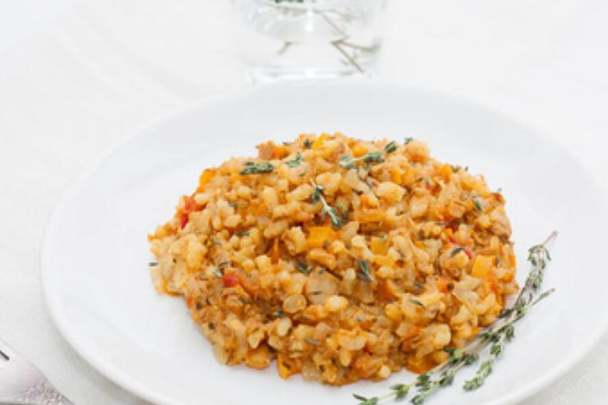 Рецепт ризотто с тунцом и овощами