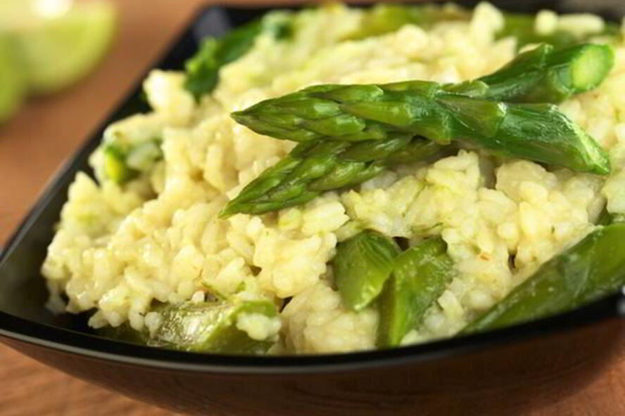 Рецепт ризотто со свежим тунцом и спаржей