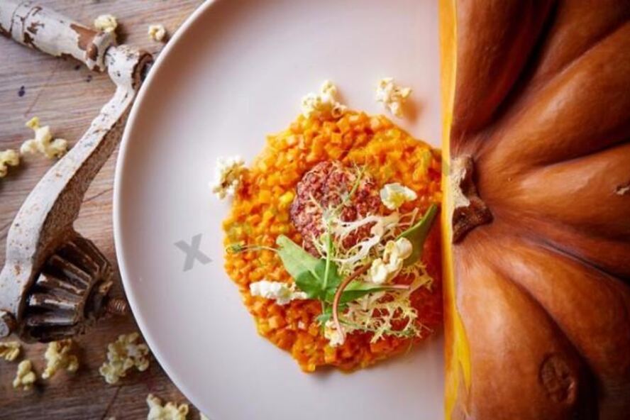 Рецепт тыквенного ризотто с котлетами из морепродуктов