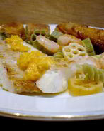 Филе палтуса с соусом из моркови и кориандра