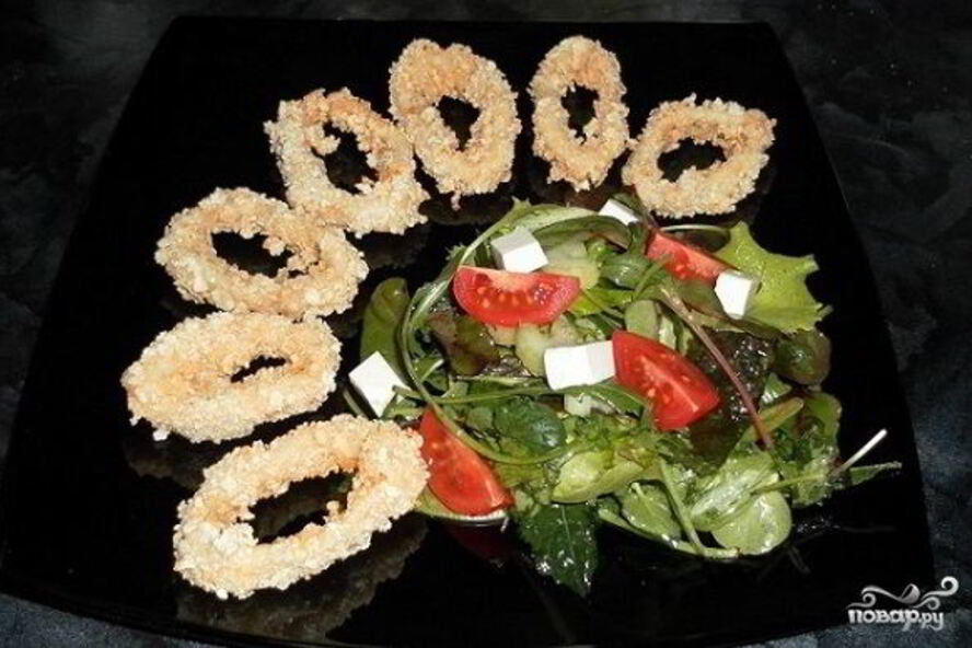 Рецепт кальмаров в панировке