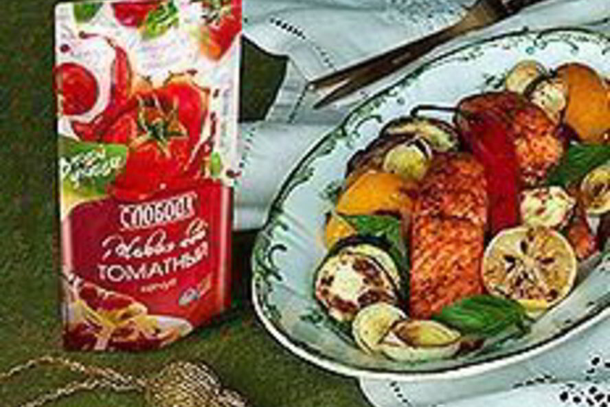 Рецепт лосося, запеченного с овощами