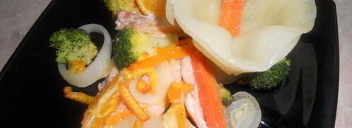 семга с мандарином и овощами. Шаг 9