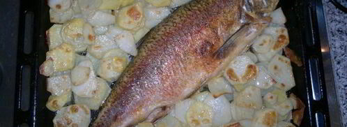 запеченный язь в духовке с картошкой. Шаг 5