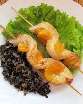 Куриные шашлычки с мандаринами