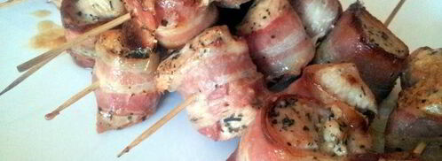 шашлычки из индейки с базиликом и беконом. Шаг 3