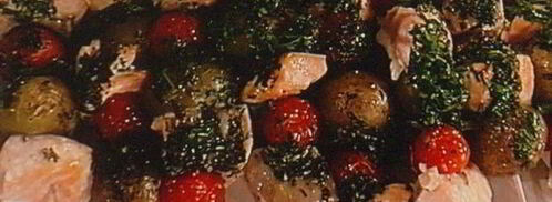 шашлычки из лосося с молодой картошкой под чесночным соусом айоли. Шаг 8