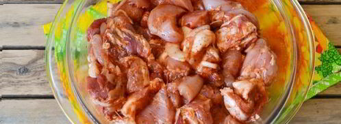 шашлык ассорти из свинины, курицы и овощей. Шаг 8