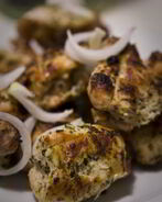 Шашлык из куриных рулетиков