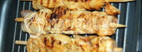 шашлык из курицы на сковороде гриль. Шаг 4