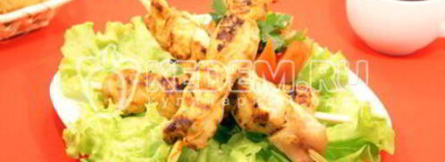 шашлык из курицы на сковороде гриль. Шаг 5