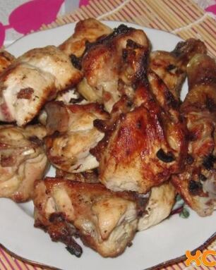 Шашлык из курицы в майонезе