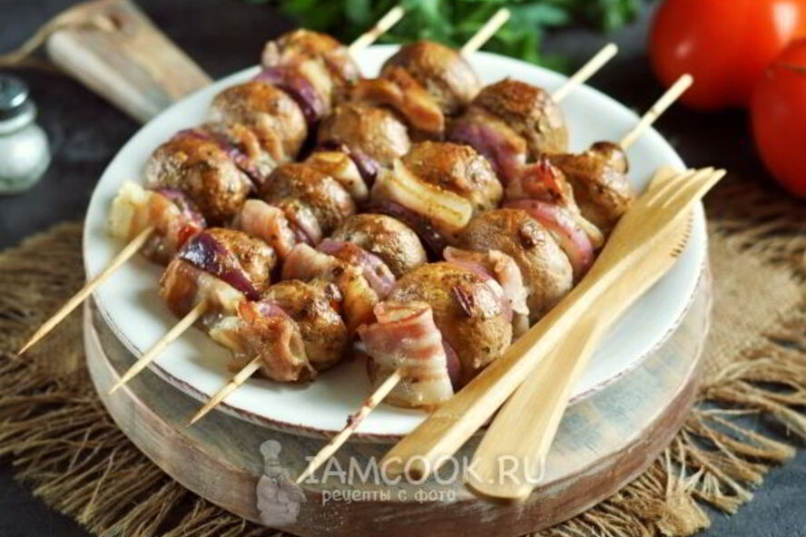 Рецепт шашлыка из шампиньонов в духовке